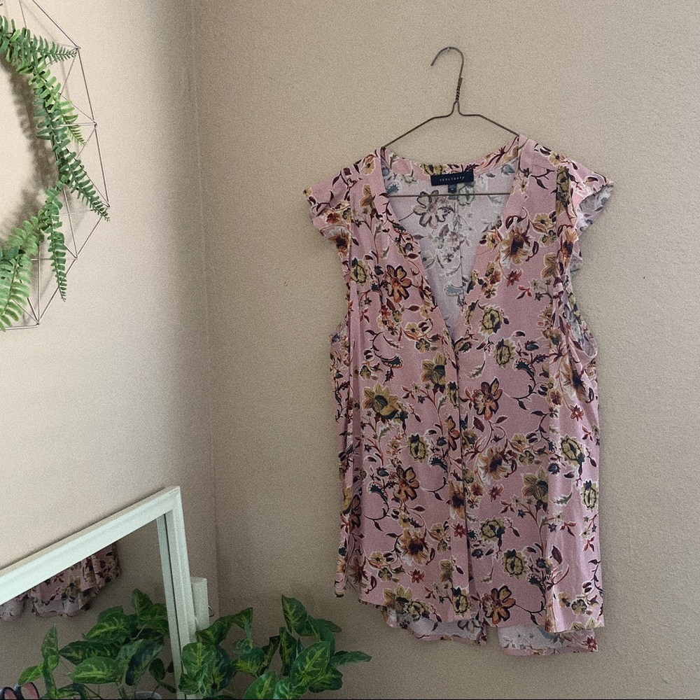 Sanctuary Flutter Sleeve Button Front Blouse